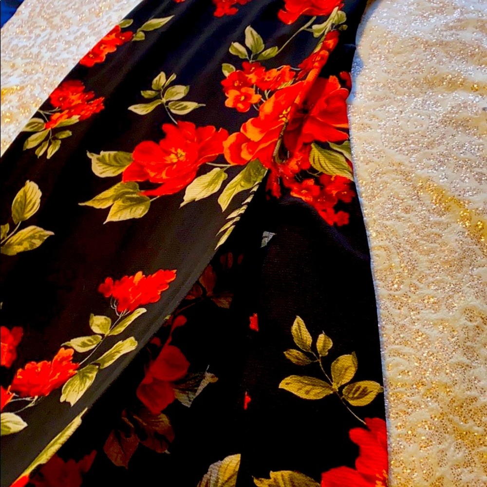 long dress with rose design